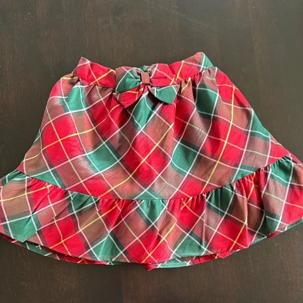 Gymboree Festive Plaid Skirt with Bow